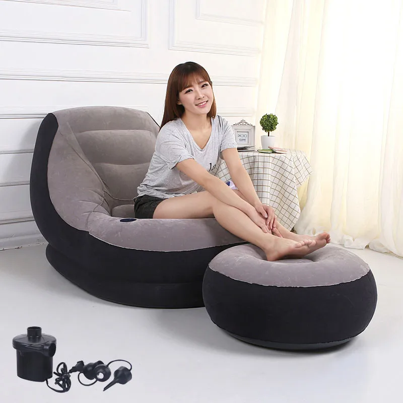 Blue Pvc Flocking Inflatable Sofa,Outdoor Inflatable Furniture