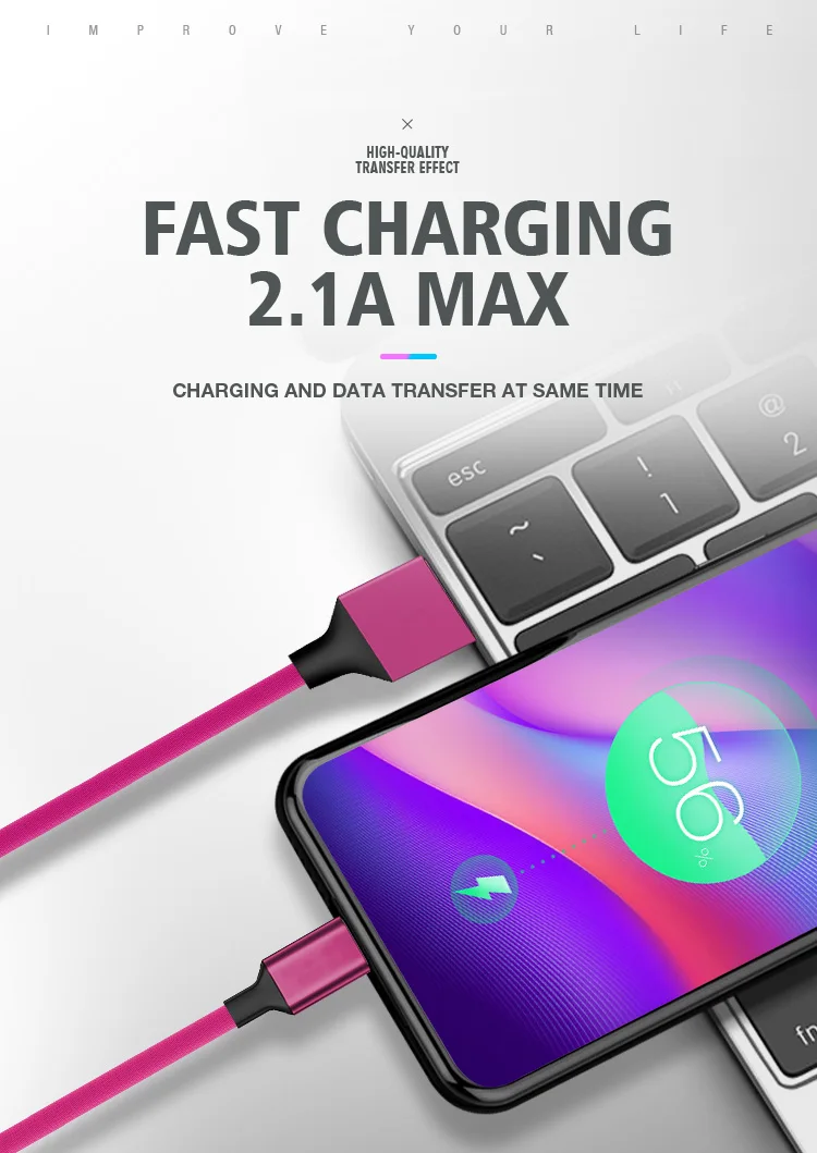 wholesale type c to usb cable nylon braided type c data cable - ANKUX.COM