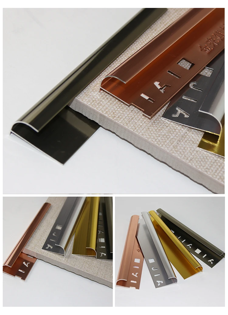 Aluminium Sliver Polishing Trim Bronze Metal Tile Trim Angle Shape Corner Aluminium Ceramic Tile
