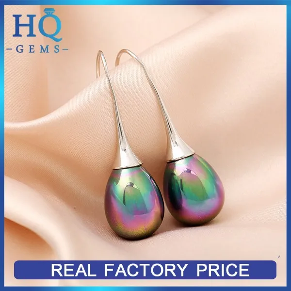 Perle Larme Cristal Argent Crochet Boucles D/'oreilles