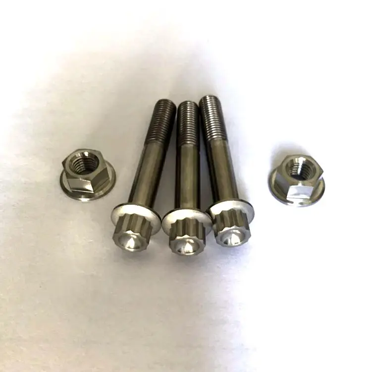 TI6Al4v GR5 M7 Titanium 12 point Flange Head Split Rim Bolt & nut for rim wheel