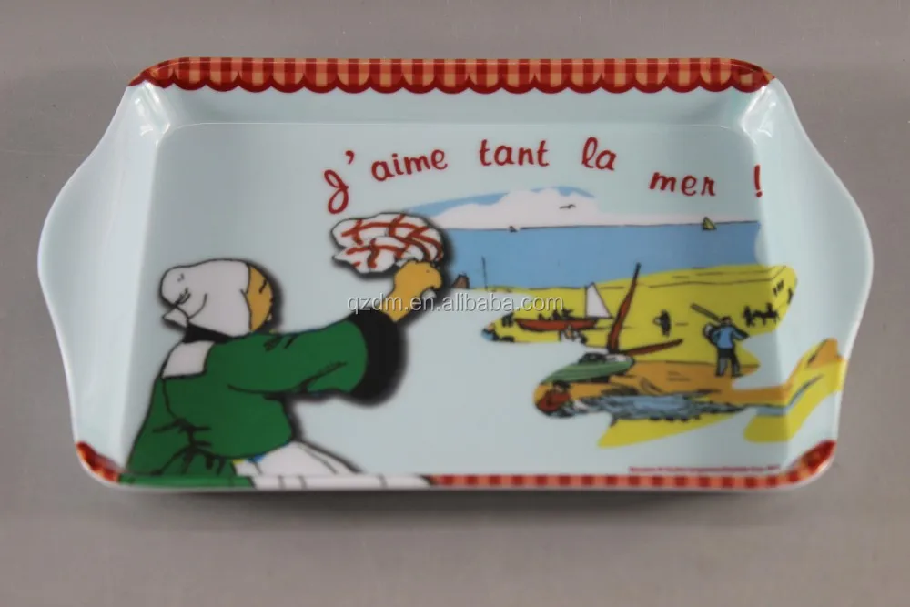 21X14CM inch Melamine Kids tray ,Melamine Tea tray