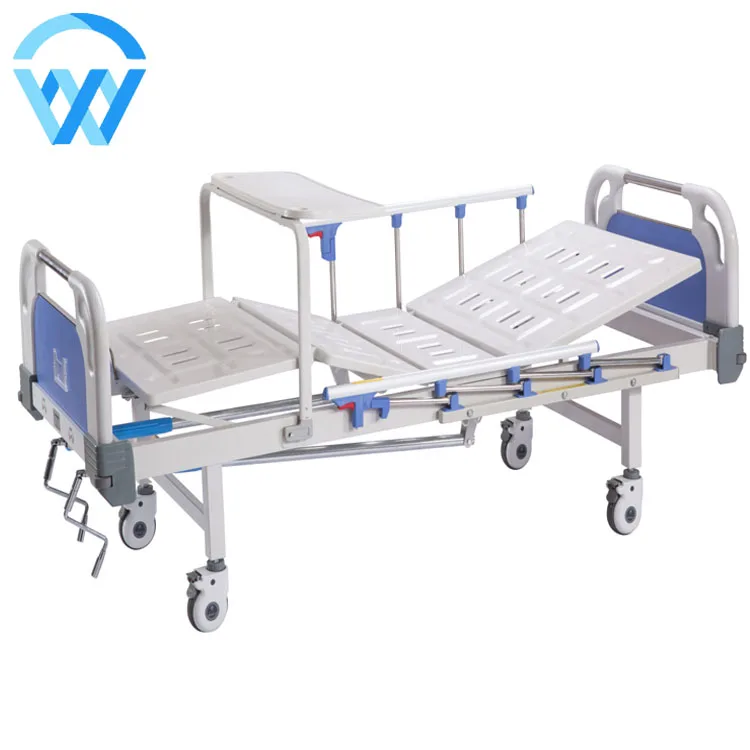 Hot Sale Adjustable Abs Double Shake Nursing Manual Hospital Bed Steel