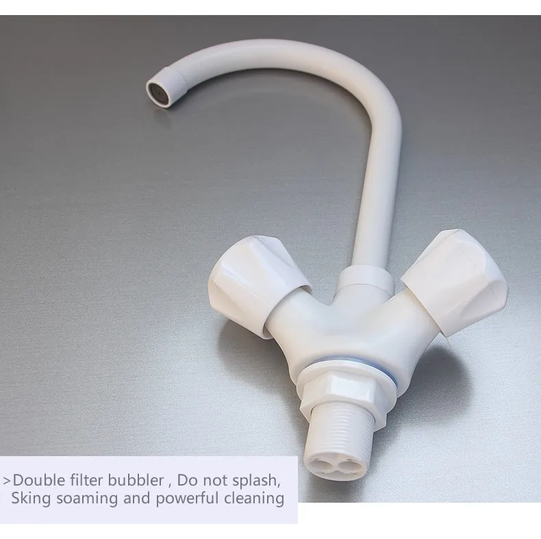 Bigger And Stronger Plastic Kitchen Sink Faucet 3 Way Plastic Faucet