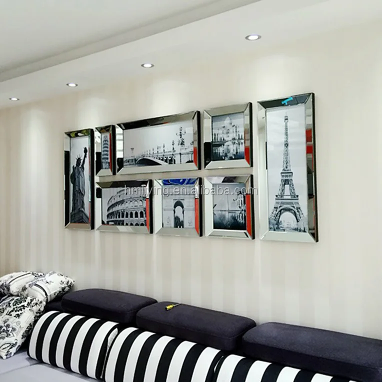 Multi Mirror Photo Frames Mirrored Collage Picture Photo Frame With