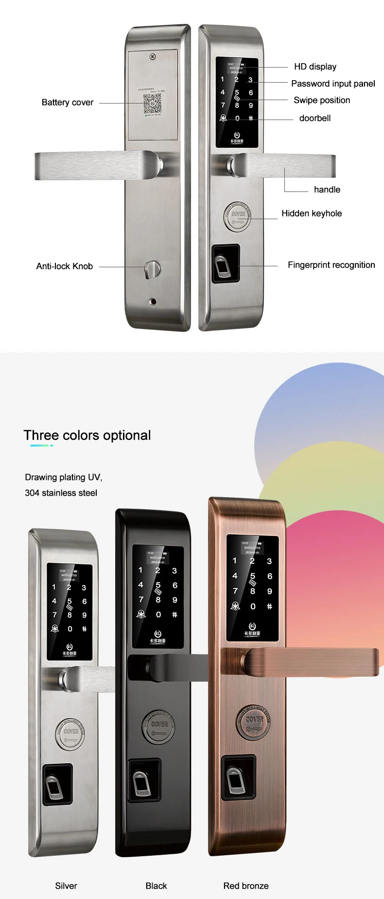 New Electronic Cheap Biometric House Fingerprint Door Lock Keyless Password Digital Intelligent Fingerprint Cabinet lock