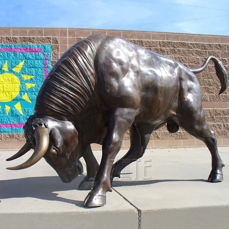 Popular Designs Brass Bronze Long Horn Bull Chicago Statue For Sale Buy Brass Bull Statue For