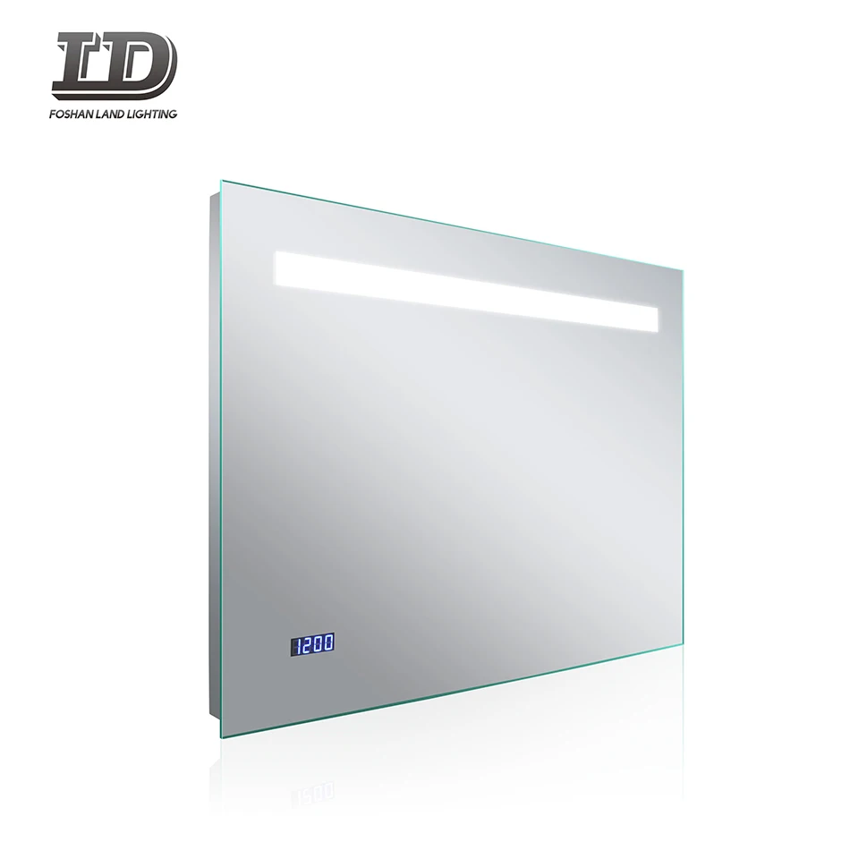 Wall mounted IP44 Illuminated Bathroom LED Mirror Light with digital clock