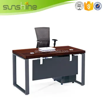 High End Steel Desk Base Metal Table Leg Solid Wood Surface Modern Office Furniture Buy Solid Wood Executive Office Furniture Wooden Office Table
