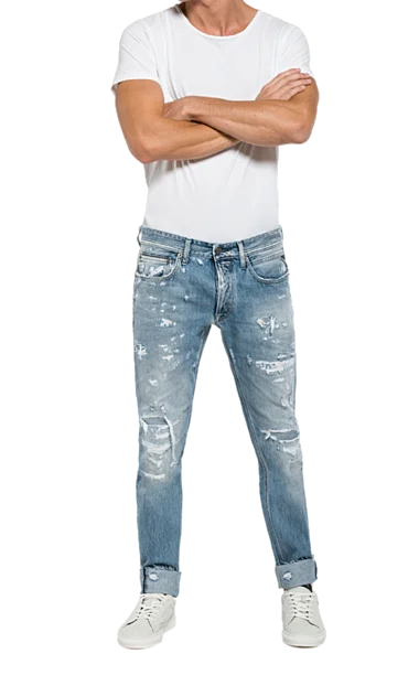 cheap blue ripped jeans