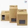 Craft paper cup Macron box packaging with Rope window
