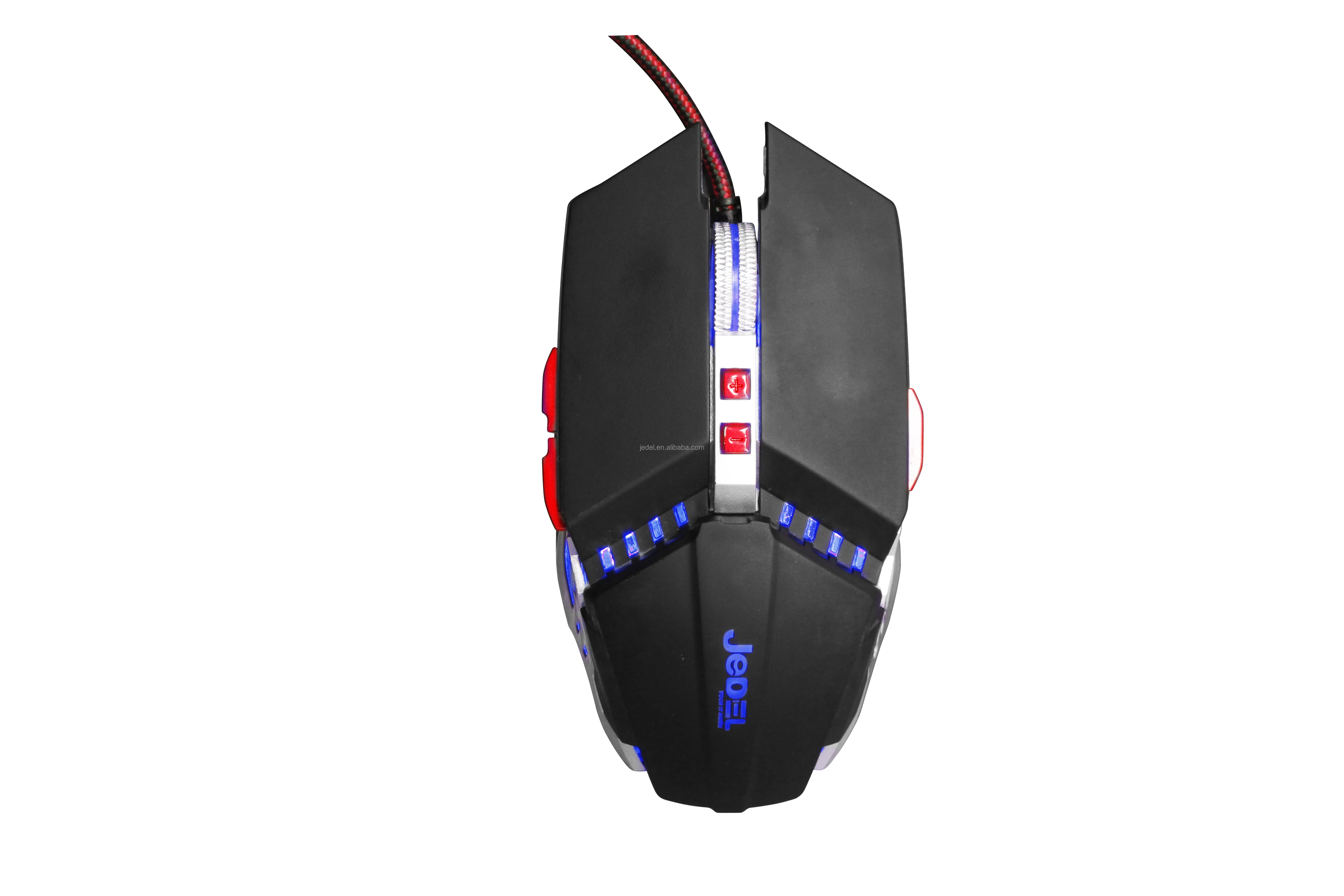 2019 new design  model LED light fashional wired gaming mouse  high quality  8D mouse  Jedel gaming mouse