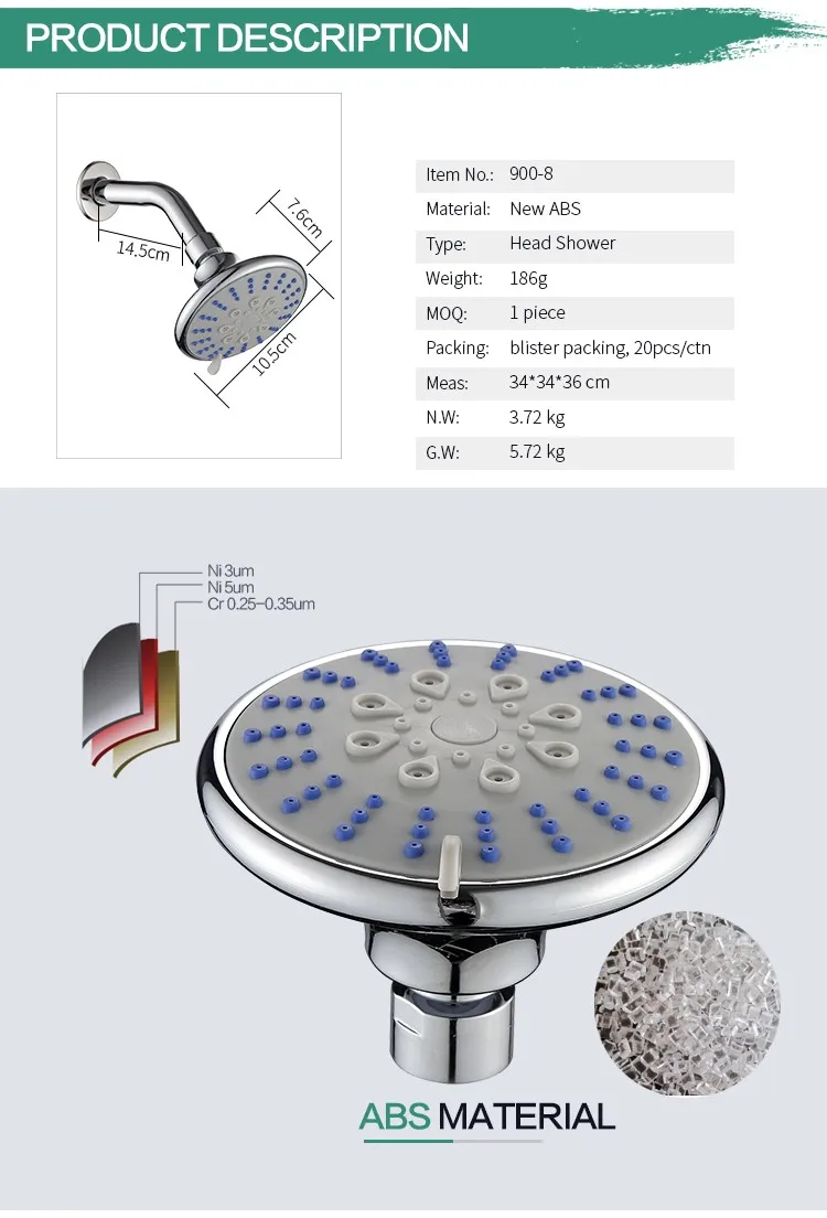 9008 Cheap New Abs Plastic Bath Upc Rain Shower Head Buy Upc Shower