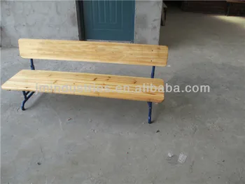 Outdoor Wooden Bench With Metal Legs