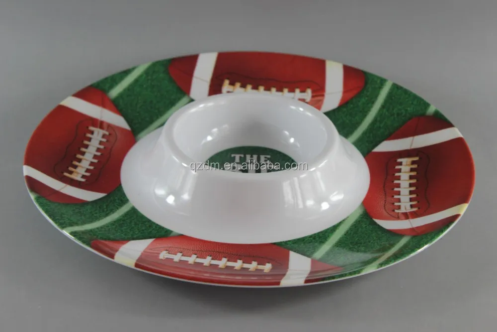 13 Inch Melamine Large Tray With Dip Bowl
