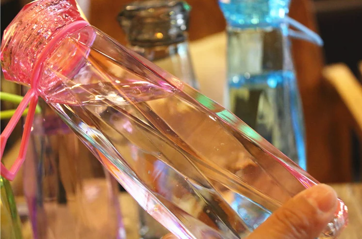 Plastic Water Bottle, Special Diamond style BPA FREE Water Bottle, Leak Free sports water bottles