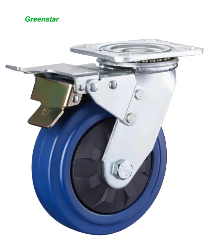 Elastic Rubber Industrial Trolley Supplier Heavy Duty Swivel Caster ...