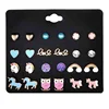 cute unicorn owl assorted stud multiple earrings set