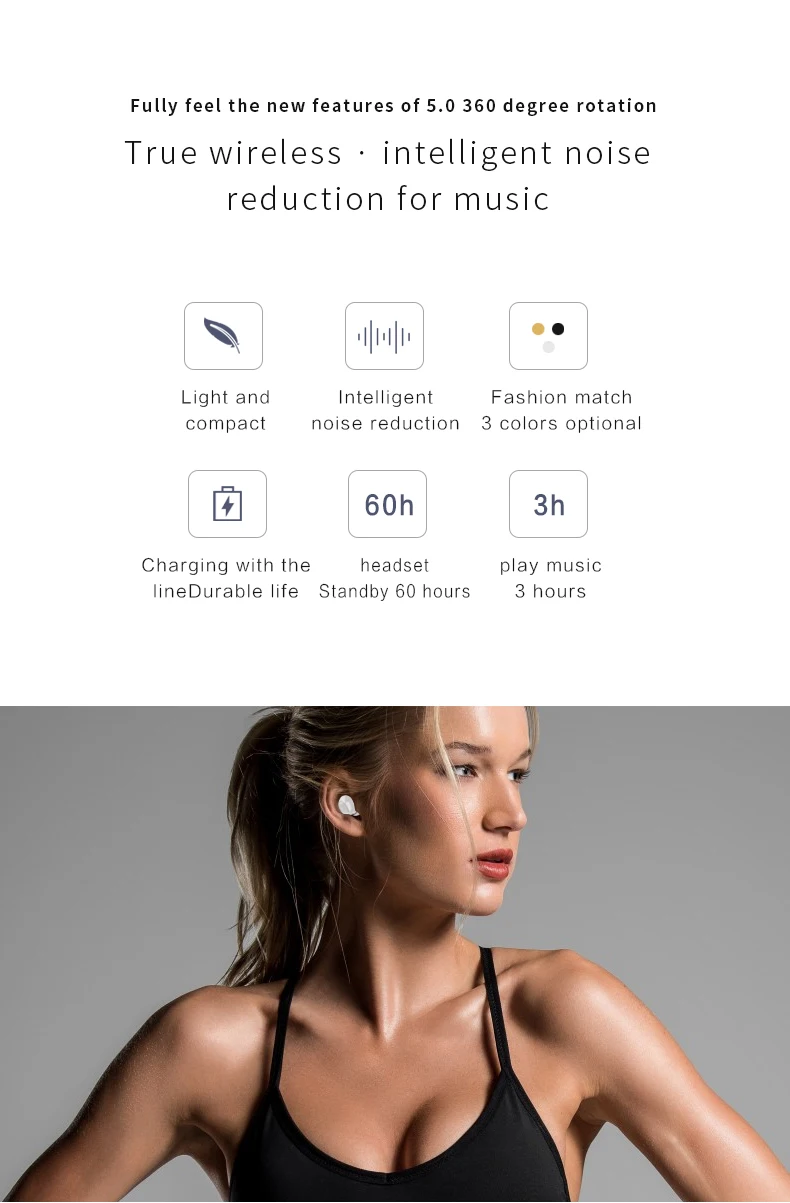 Air dots tws earphone B20 mini in ear earphone bluetooth headphone touch control noise cancelling earbuds with charging box - ANKUX.COM