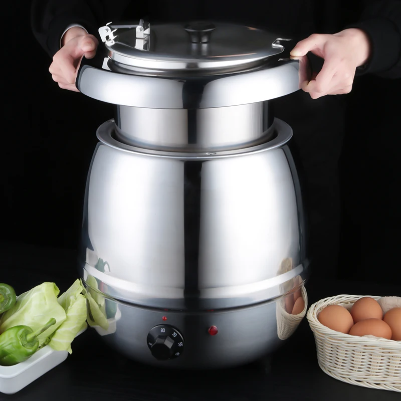 jobo 餐厅用品餐饮自助餐汤显示 10l 黑色电汤锅/电动自助餐汤加热器