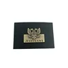 Black fashion design custom antique brass jeans pu leather patches label for garment/bags