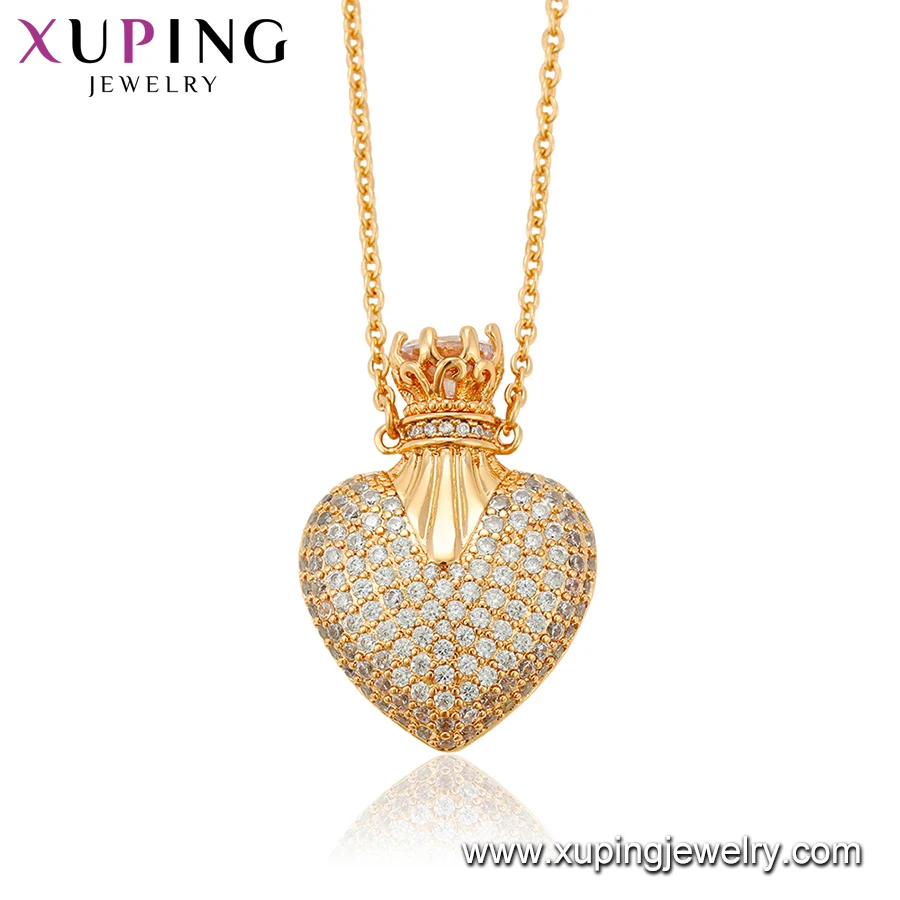 44251xuping Jewelry 18k Gold Plated Heart Shape Pendant Jewellery ...