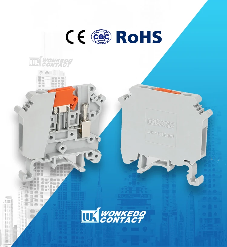 JUK 5 MTK PP Knife Disconnect Terminal Block with Test Socket Screw