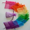 Good quality custom colorful large wedding sheer organza drawstring pouch for jewelry and gifts