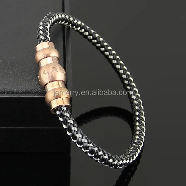 Design Fashion Health Energy Bracelet Bangle Men 316L Stainless Steel Bio Magnetic Bracelets Black Plated Bracelet Jewelry