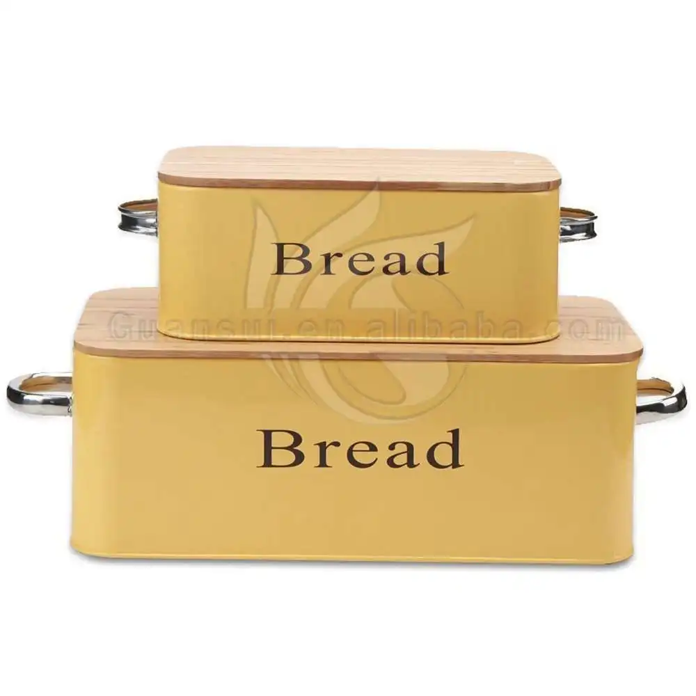 Bread Box With Bamboo Cover Kitchen Food Storage Bread Bin Buy Wooden