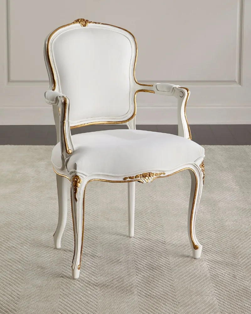 Adelise Accent Chair Louis Xv Style Floral Carvings Gilded Accents