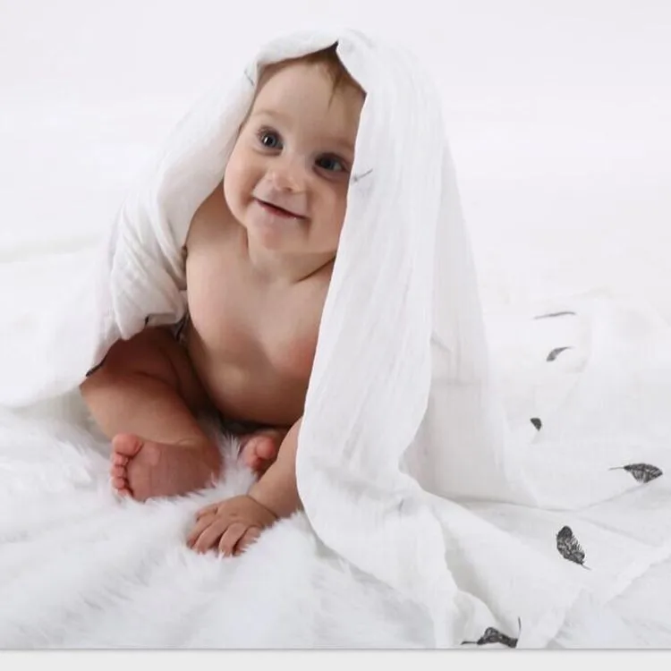 100% Organic cotton Muslin Baby Swaddle Blanket