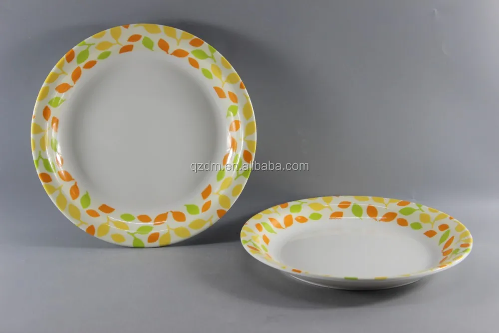10 Inch Melamine Round Dish Set Blank White