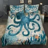 Ocean Species Printing 3pcs Bedding Set Marine Organism Pattern Bed Sheet Set Sea Turtle Octopus Whale Quilt Cover Set