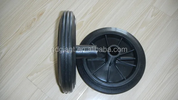 200mm rubber trash bin wheel used for two-wheeled dustbin