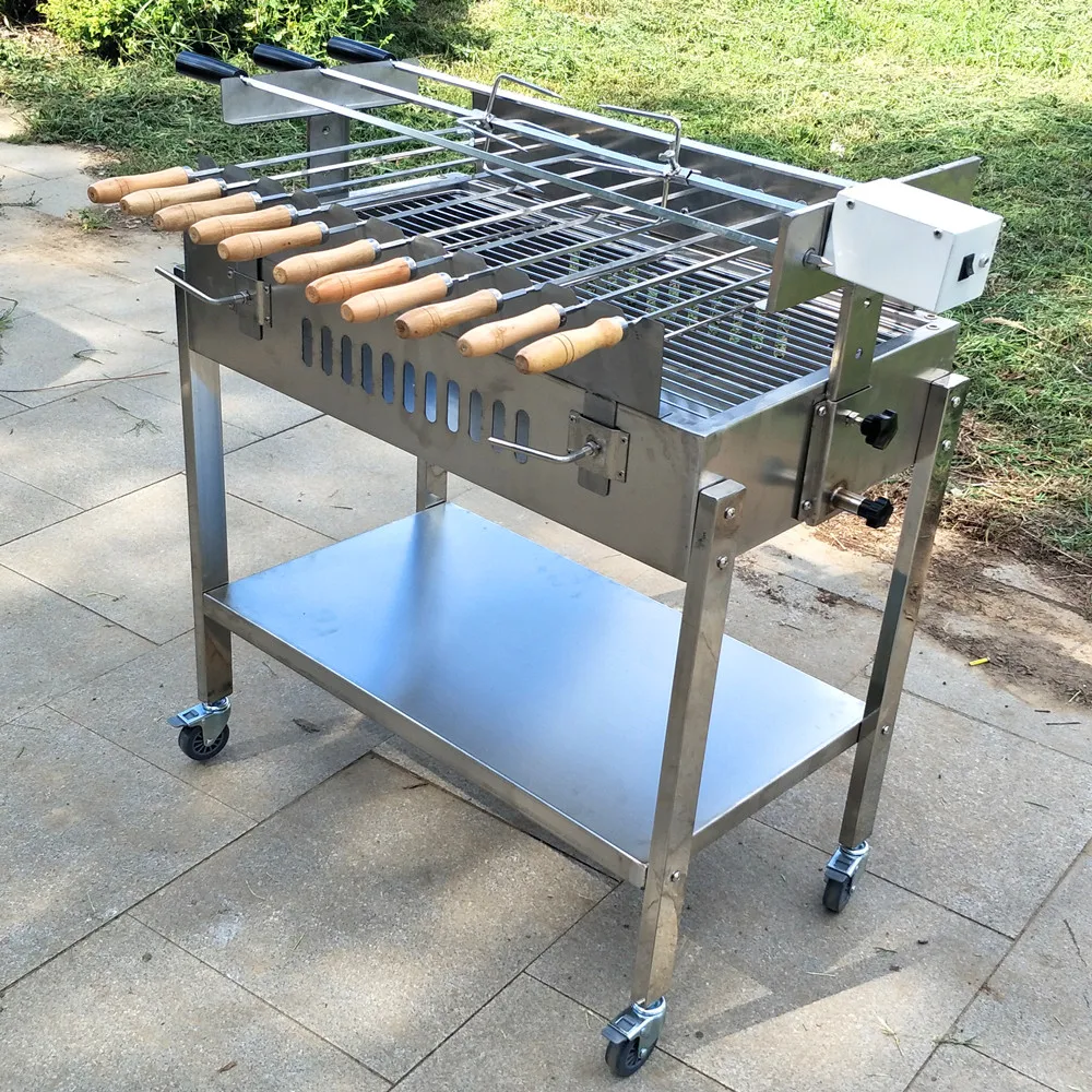 Multispit Tournebroche Barbecue Chypre Charbon De Bois Barbecue Au Charbon De Bois De Chypre Foukou Mécanismes De