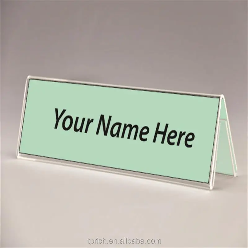 Wholesale Custom Design Office Desk Clear Acrylic Name Plate