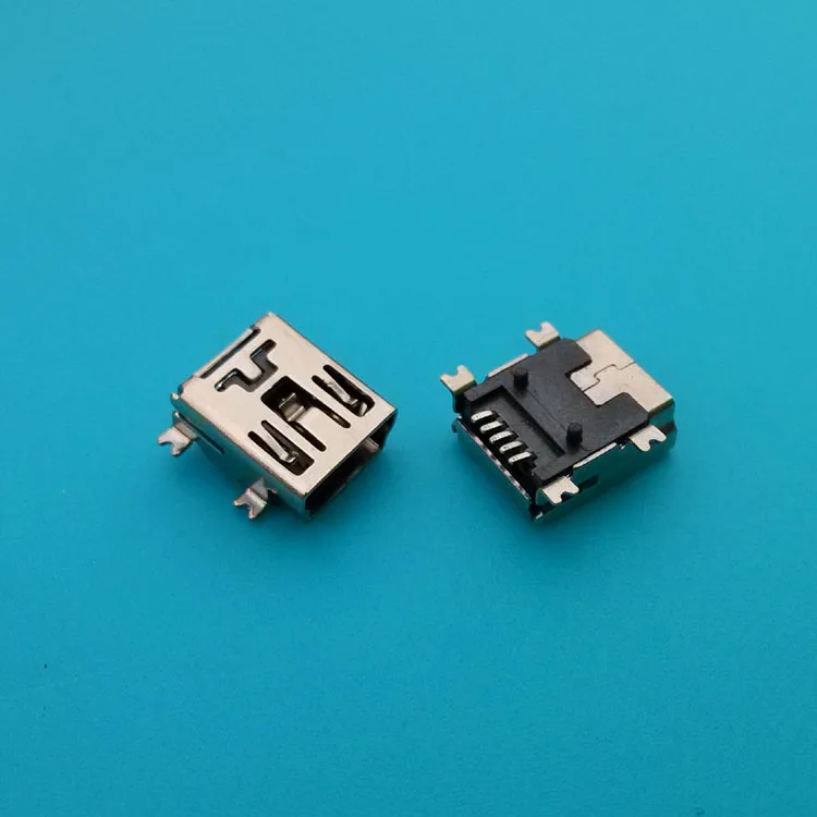 Mini Usb Connector Dip 90 Degrees 5p Hembra Solder Pbt Crimp Smd Type B