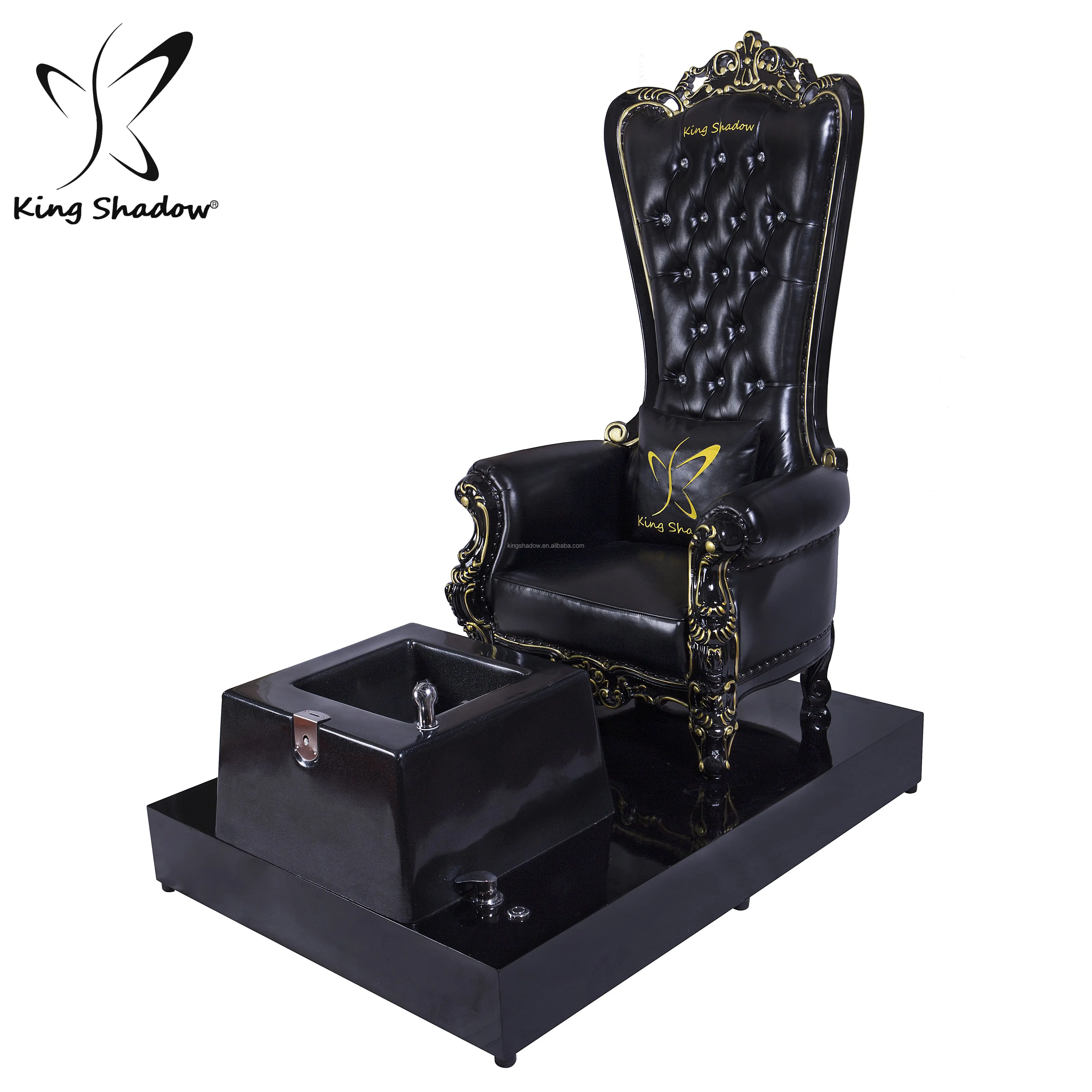 Royal King Throne Chair Black Pedicure Station Foot Spa Pedicure Chair