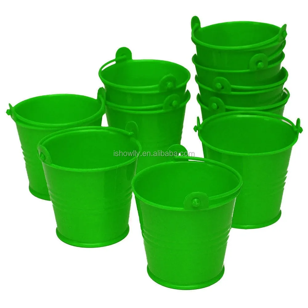 green plastic bucket