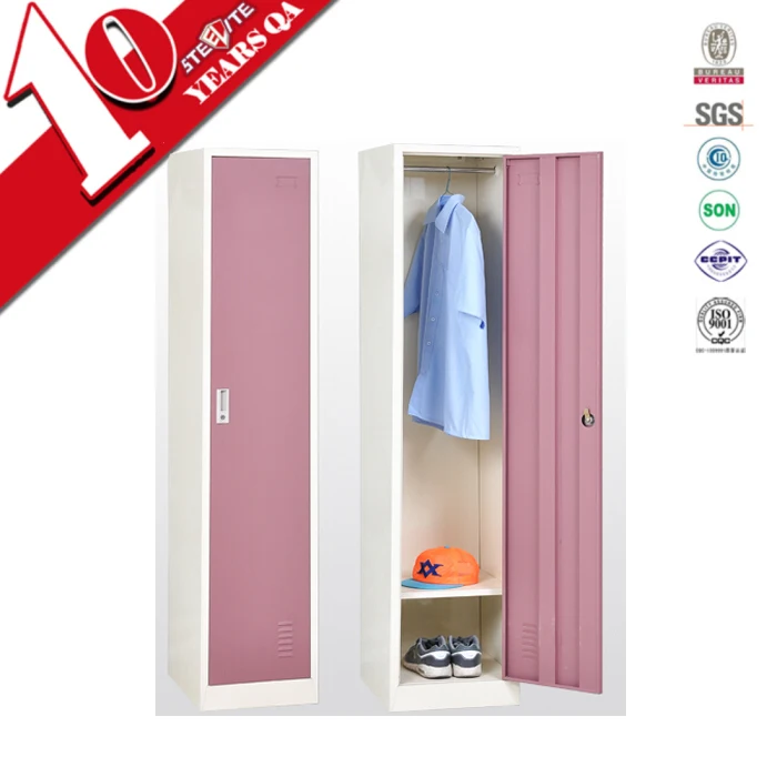 Durable Metal Portable Wardrobe With Single Door Pink S Durable Metal Portable Wardrobe With Single Door Pink S Fashionable Closet For Small Room