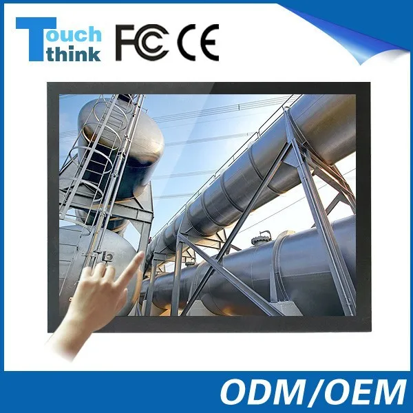 15 inch outdoor lcd monitor 5 wire resistive touch screen 500nit high brightness