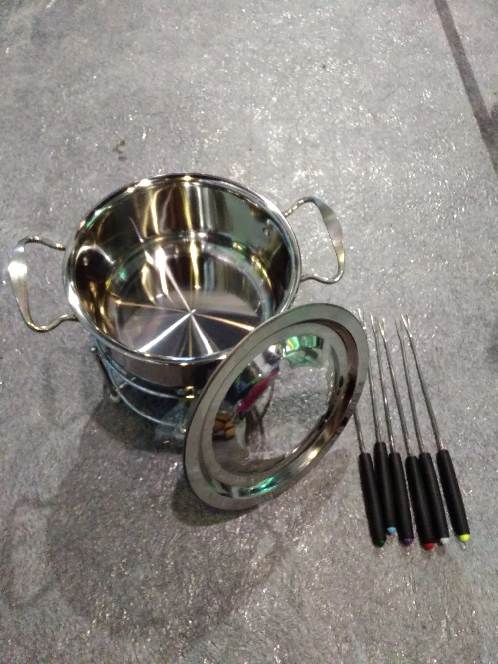 Stainless Steel Fondue Pot Cheese And Chocolate Fondue Set Cheese