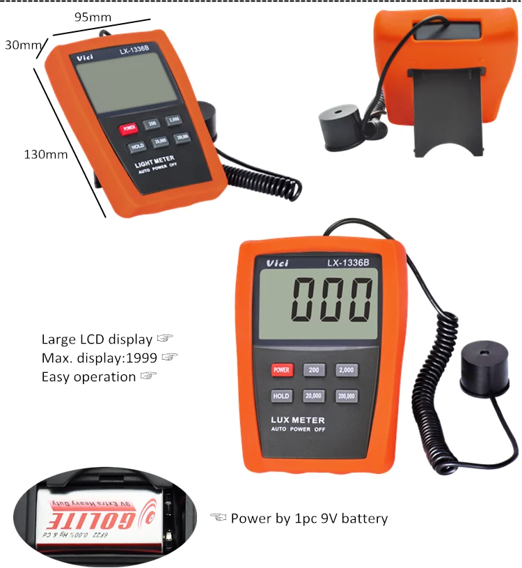 Lx1336b Electronic Power And Light Meter Usage Digital Light Meter