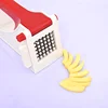 Stainless Potato Chipper French Fries Slicer Chip Cutter Maker Chopper 2 Blades Red