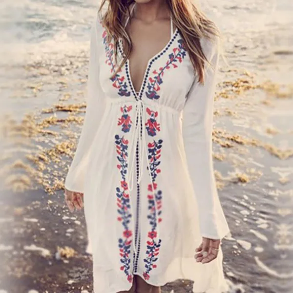 long sleeve beach dress