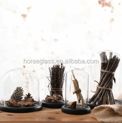 Glass Doll Dome With Black Wood Base Big Size For Wedding Party Event Table Centerpiece Decoration Cake Cover d.png