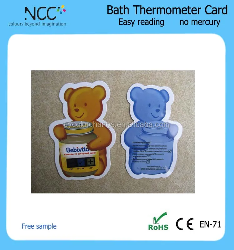 baby bath thermometer card