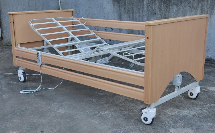 Adjustable electric treatment bed in hospital or home cart bed