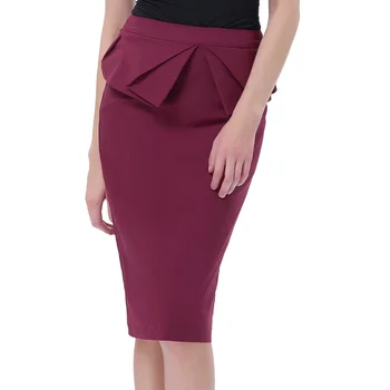 Grace Karin Women's High Stretchy Hips-wrapped Vintage Retro Wine Red ...
